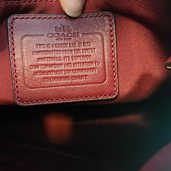 Coach Dark Red Wine Leather Charlie Hobo Purse Bag #57133E - Picture 11 of 11